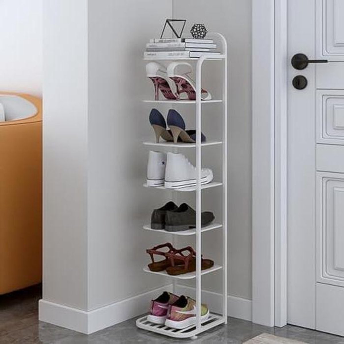 Schoenenrek - Schoenenkast - Ruimte Besparen - Hoog Sma - 5 Lagen - Wit