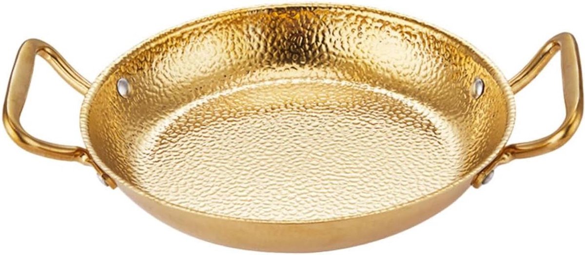 Kookpan met Handvatten - Wok Pan - Warme Maaltijden Bereiden - Dubbele Handgrepen - 27.5 cm - Goud