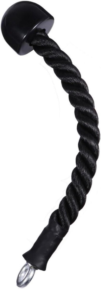 Biceps Curlstang - Fitnesskabel Koord - Kracht Training - Nylon Materiaal - 37 cm - Zwart