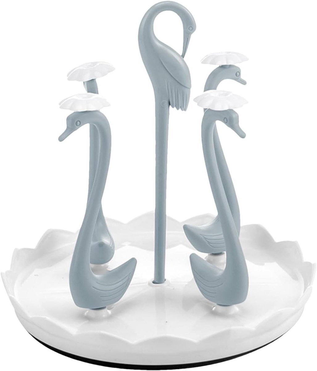 Flessen Droogrek - Flessendroger Baby - Flessen Drogen - Zwaanvormig Design - 27x24 cm - Lichtblauw