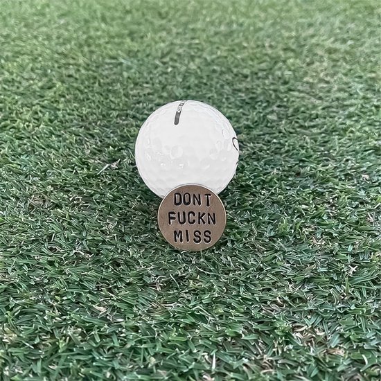 Golfbal Markers - Golf Accessoires - Golfspel Verbeteren - Grappige Teksten - 2.6 cm Diameter - Zilver — afbeelding 3