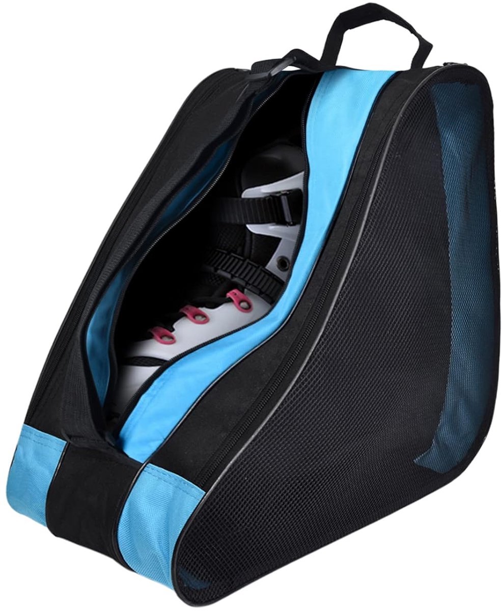 Schaatsentas Geschikt voor kinderen, unisex ijshockeytas, met handvat en verstelbare schouderriem, blauw.