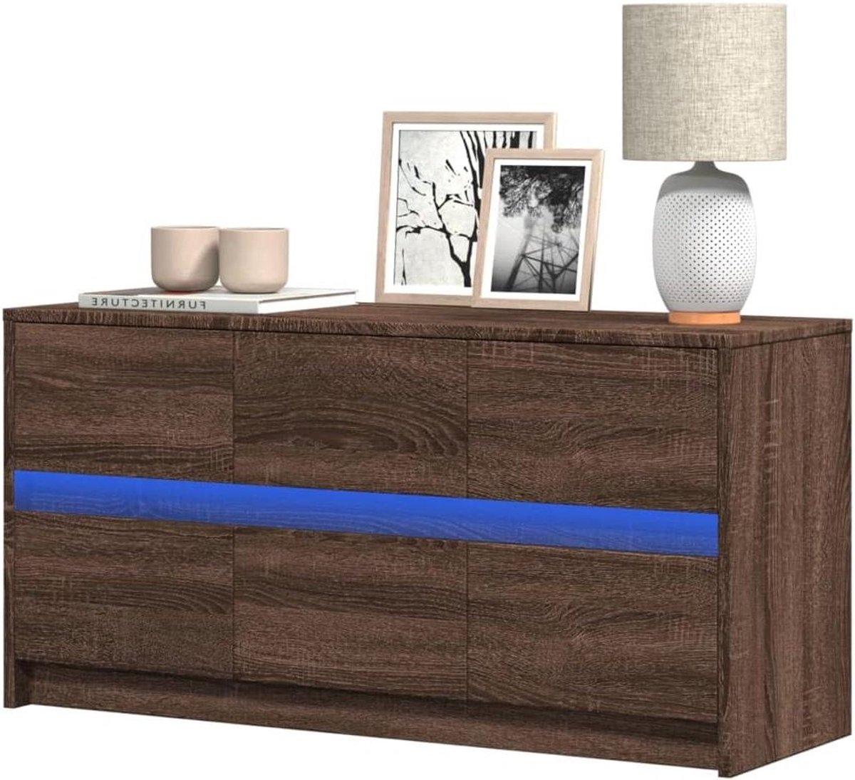 Tv-kast met ledverlichting - Televisiekast commode - Woonkamer organiseren - RGB led sfeerverlichting - 100 x 34 x 50 cm