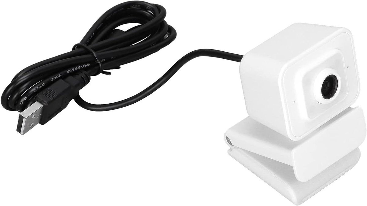 Webcam Full HD - Computer Camera - Online Vergaderen - 360 Graden Rotatie - 11 x 9 x 7 cm
