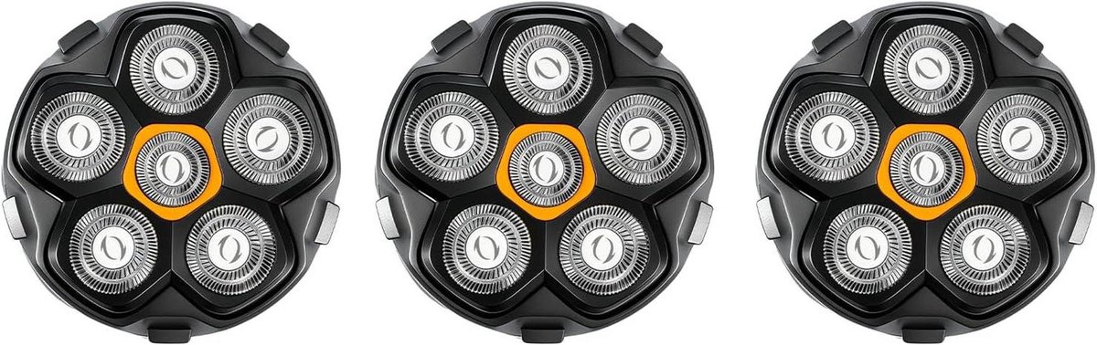 Vervangende Scheerkoppen - Scheerkoppen Set - Glad Scheren - Flexibele 6D-koppen - 3 stuks - Geel