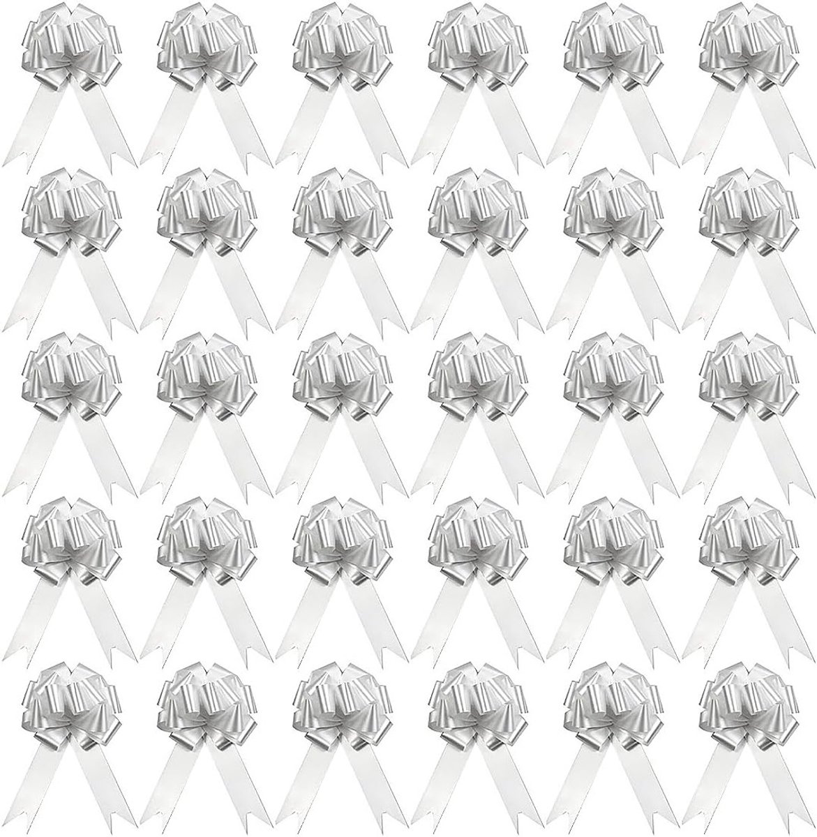 30 Stuks Witte Satijnen Trekstrikken voor Cadeauverpakking, Bruiloft, Feest en Kerstdecoratie