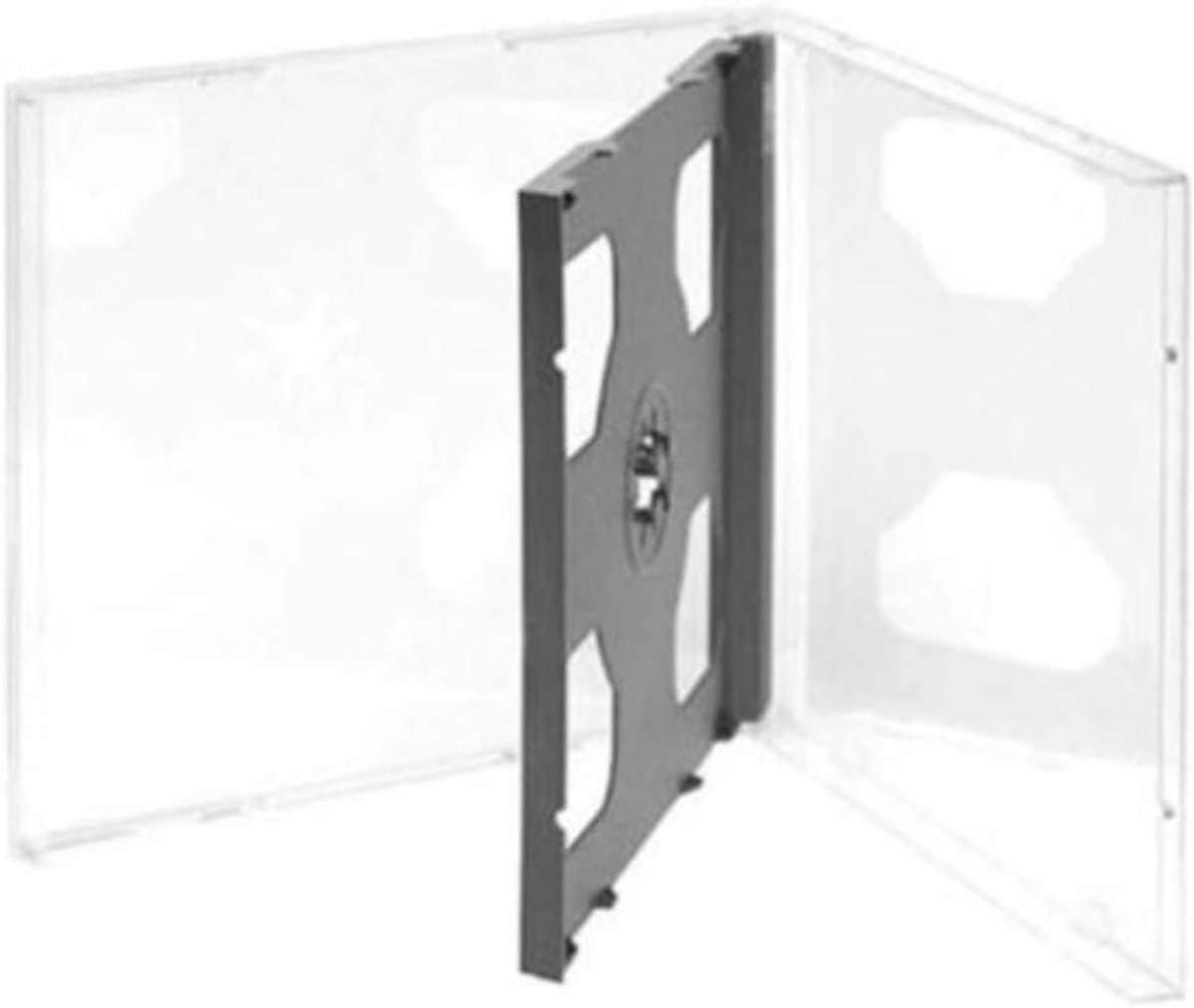Dubbele CD Jewel Cases - Hoesjes CD - Opslag Media - Met Zwarte Lade - 100 stuks - Transparant