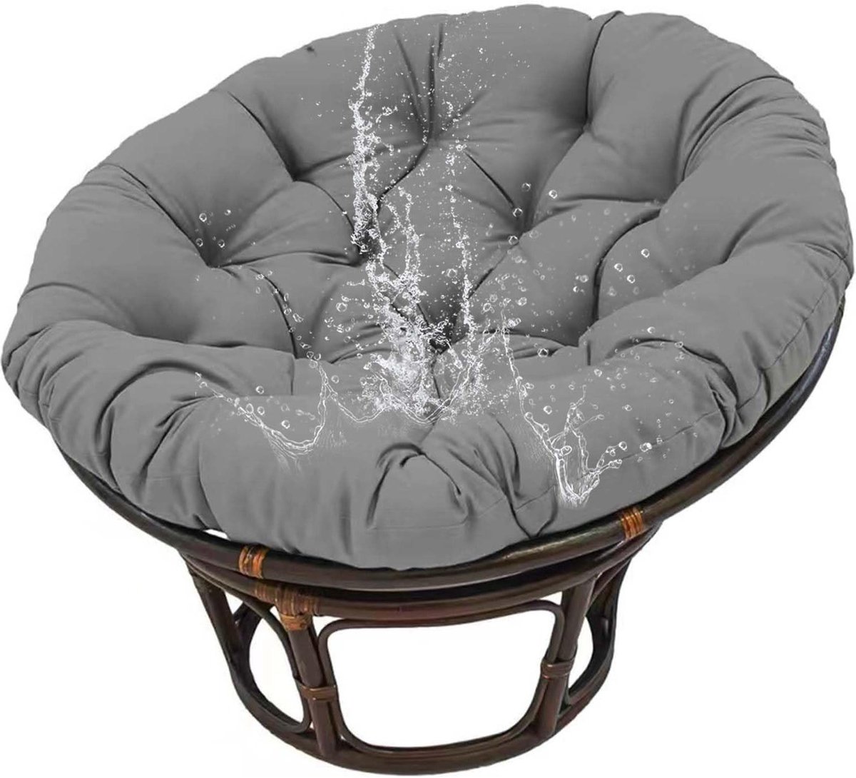 Ronde Stoelkussens - Dikke Zitkussens - Buiten Zitten - Waterafstotend Materiaal - 50 cm - Donkergrijs