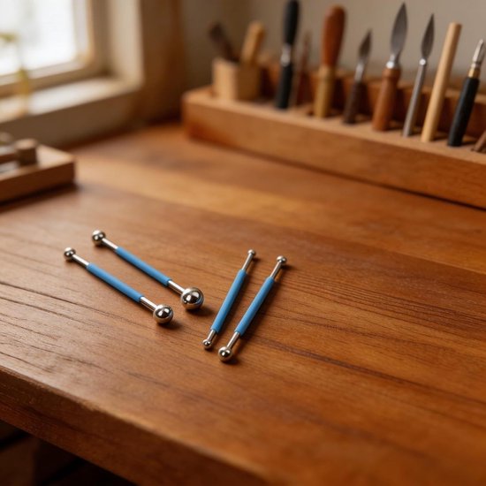 Vloernaad Gereedschap - Voegballen Set - Tegelwerk Afwerken - Dubbele Bal Ontwerp - 4 Stuks - Blauw Zilver — afbeelding 2
