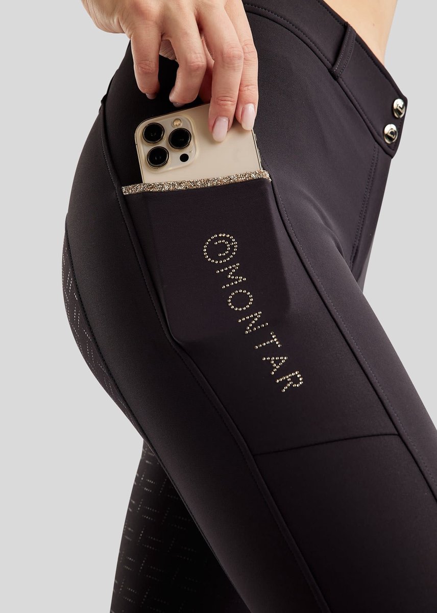 Montar Rijbroek Lila Champ. Crystal tape Full Grip Navy - 36