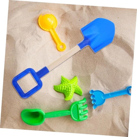 Kinder Schep - Tuinschepje Buiten - Spelen in Zand - Houten Handvat - 40 cm - Blauw Groen — afbeelding 5