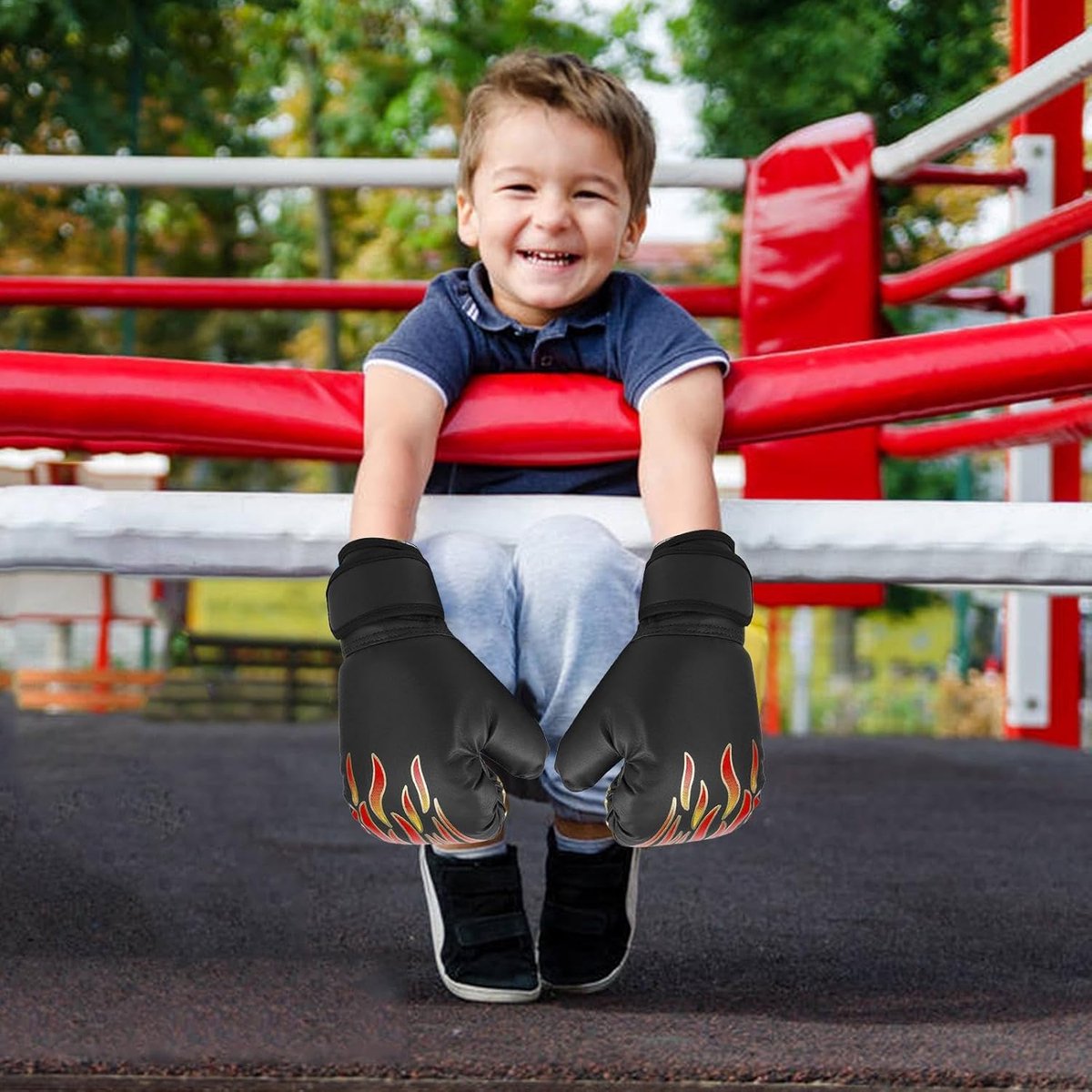 Kinder Bokshandschoenen - Jeugd Bokshandschoenen - Sport Training - Optimale Vulling - 3-9 Jaar - Zwart
