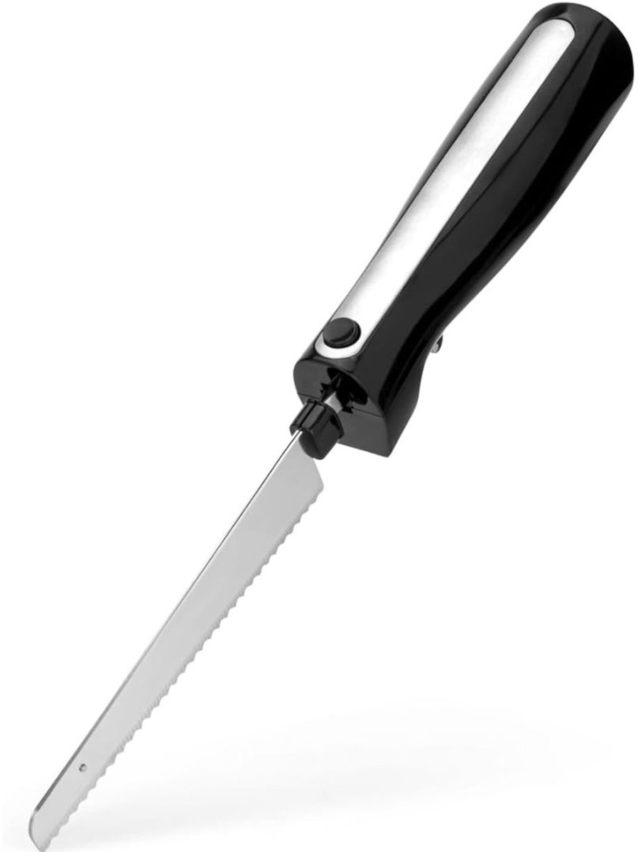 KAD® Elektrisch Mes - Elektrisch Mes voor Brood & Vlees - RVS Electrisch Mes - Zwart - 49cm x 6cm x 6cm