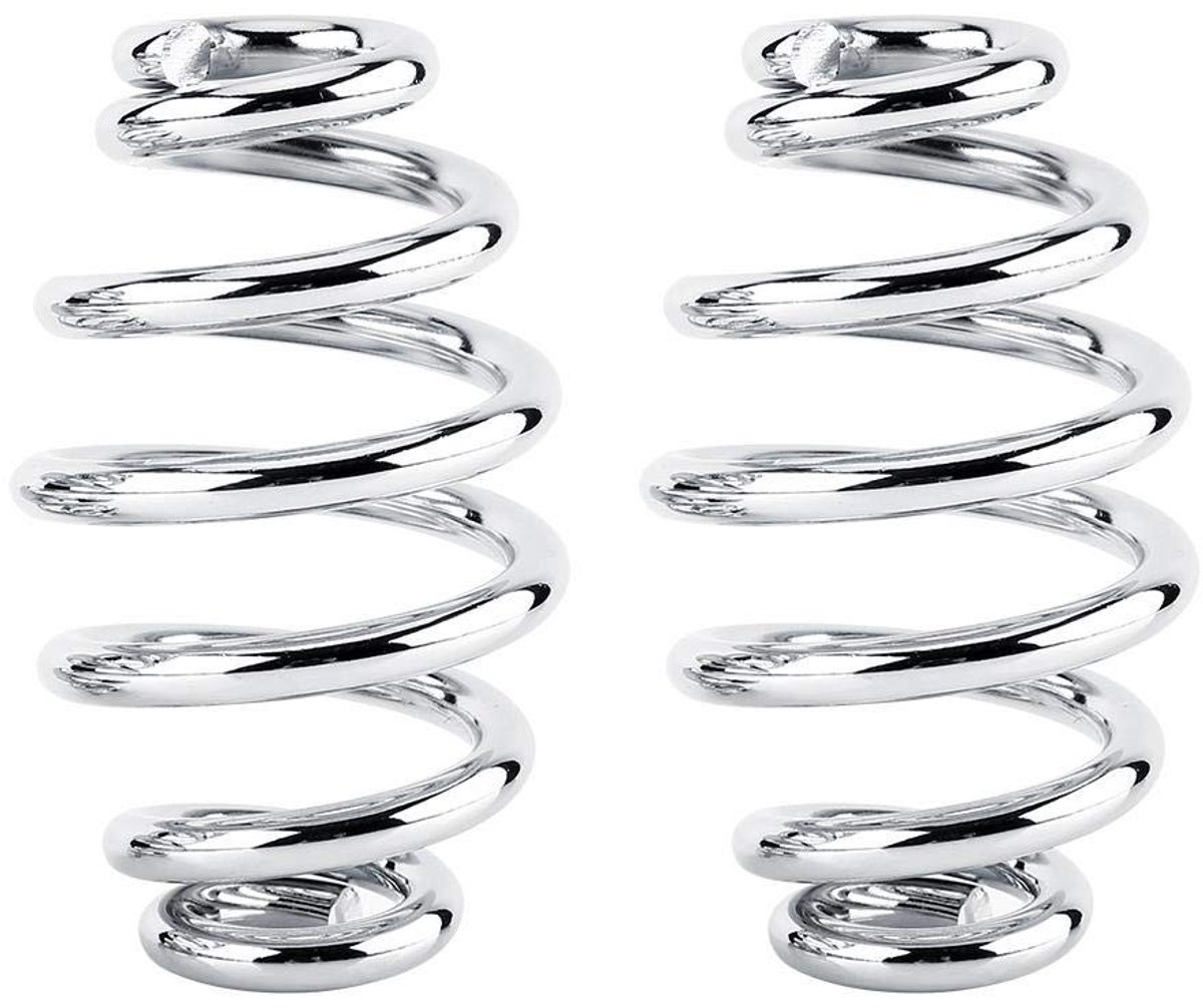 Dailygoody - Barrel Springs - Universele Motor Zitveren - Hoogwaardige Kwaliteit - Chrome - Voor Chopper en Bobber - 3 Inch Zitting