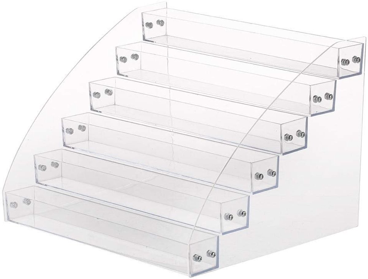 Dailygoody - Nagellak-organizer - Cosmetica-displaystandaard - Acryl - Transparant - Perfect voor nagellak en tatoeageinkt - Geschikt voor 6 compartim