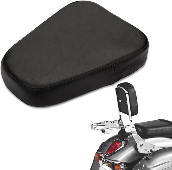 Dailygoody - Motorrugsteun - Universele Achterpassagiersrugsteun - Faux Leer - Zwart - Comfortabel - Geschikt voor de meeste motoren