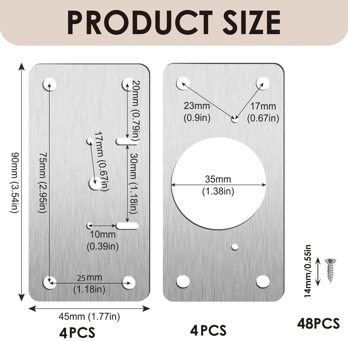 Dailygoody - Scharnier Reparatie Beugels - RVS Hinge Repair Plate - 8 Stuks - Voor Keuken en Kastdeuren - Duurzaam en Sterk - Gemakkelijk te Installer...