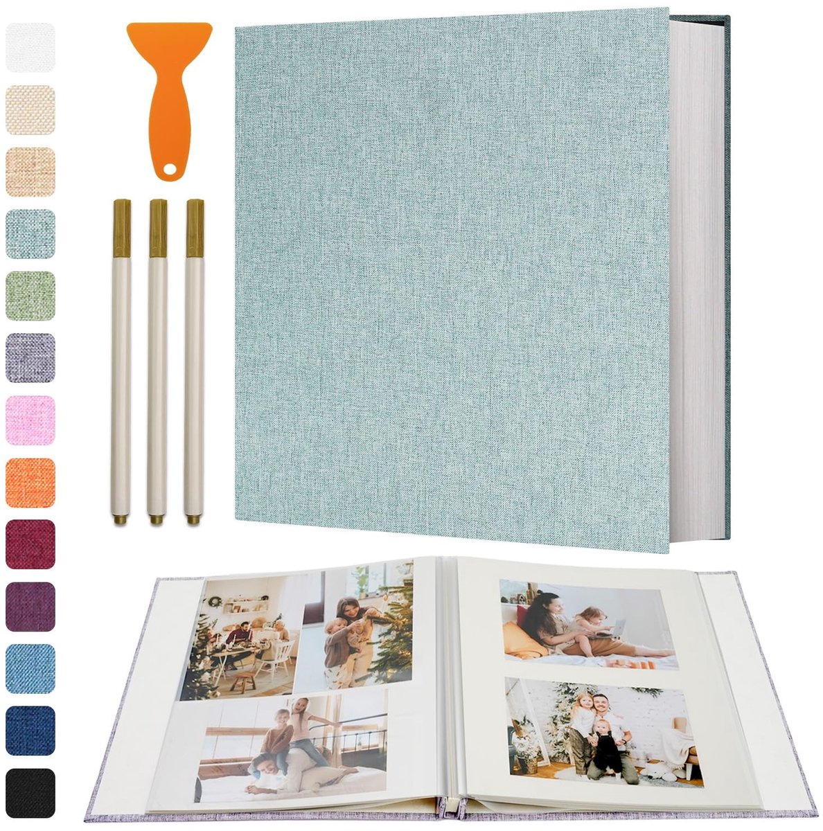 Dailygoody - Fotoalbum - DIY Herinneringen - Linnen Cover - 120 Pagina's - Geschikt voor Trouwen, Verjaardag, Kerst