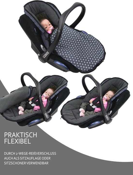 Baby Voetenzak - Winterzak Kinderwagen - Baby Vervoeren - Waterafstotend Materiaal - 75 x 40 cm - Sterren Olijf — afbeelding 3