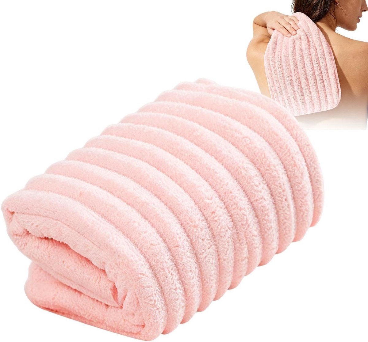 Badhanddoeken - Zacht Dik - Dagelijks Gebruik - Pluisvrij Absorberend - 75x35 cm - Roze