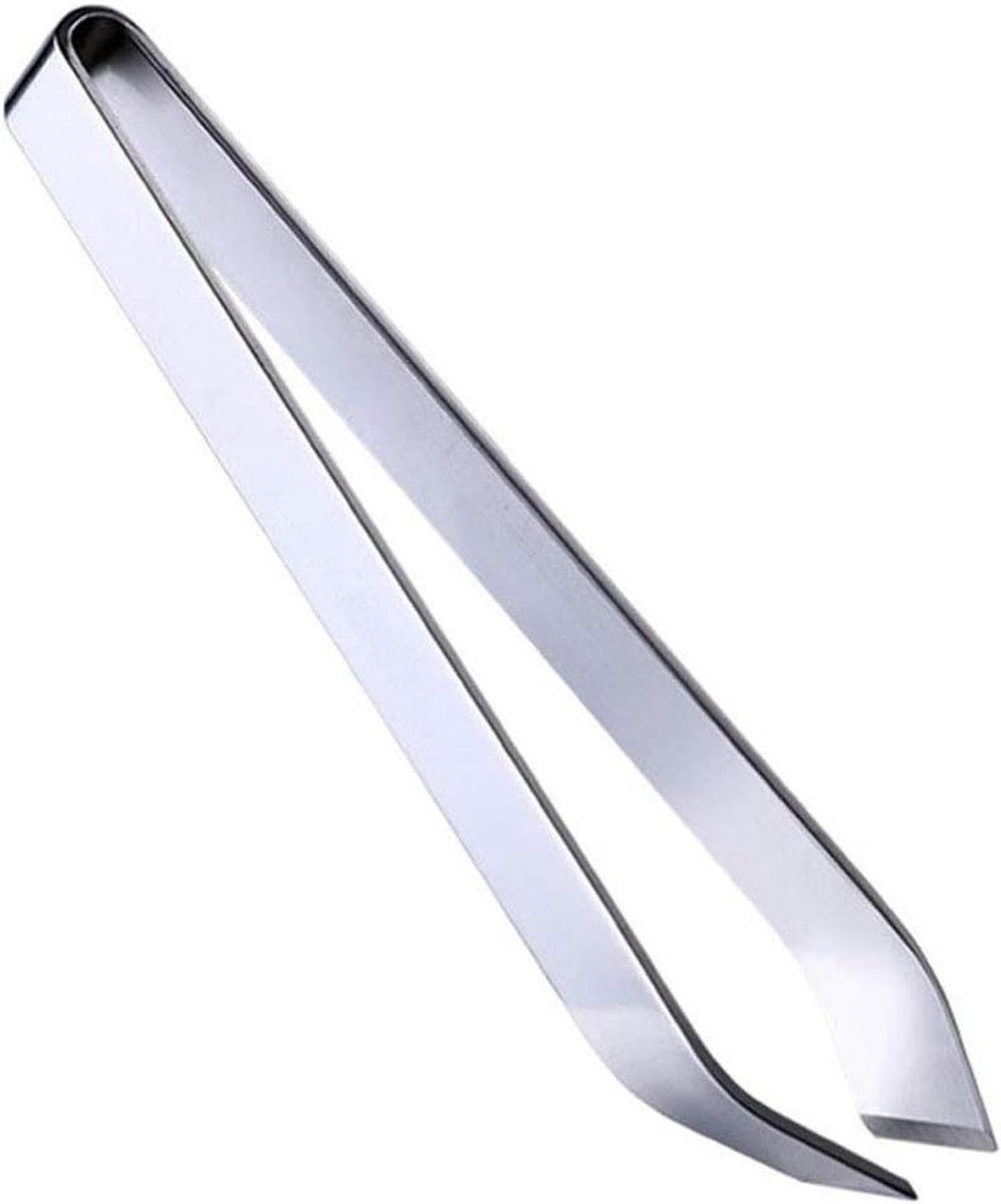 Pincet - Ontharingspincet Splinterpincet - Verwijderen van Visgraten - Plat en schuin ontwerp - 11 cm - Zilverkleurig