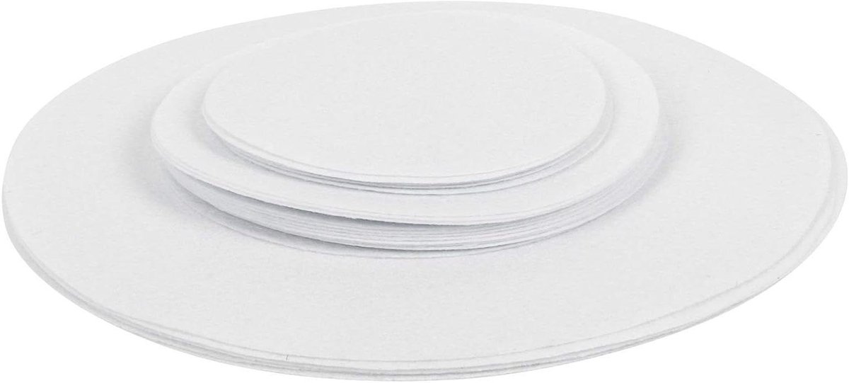 Pan Protectors - Stapelbeschermers Borden - Servies Beschermen - Gemaakt van Vilt - 48 Stuks - Wit