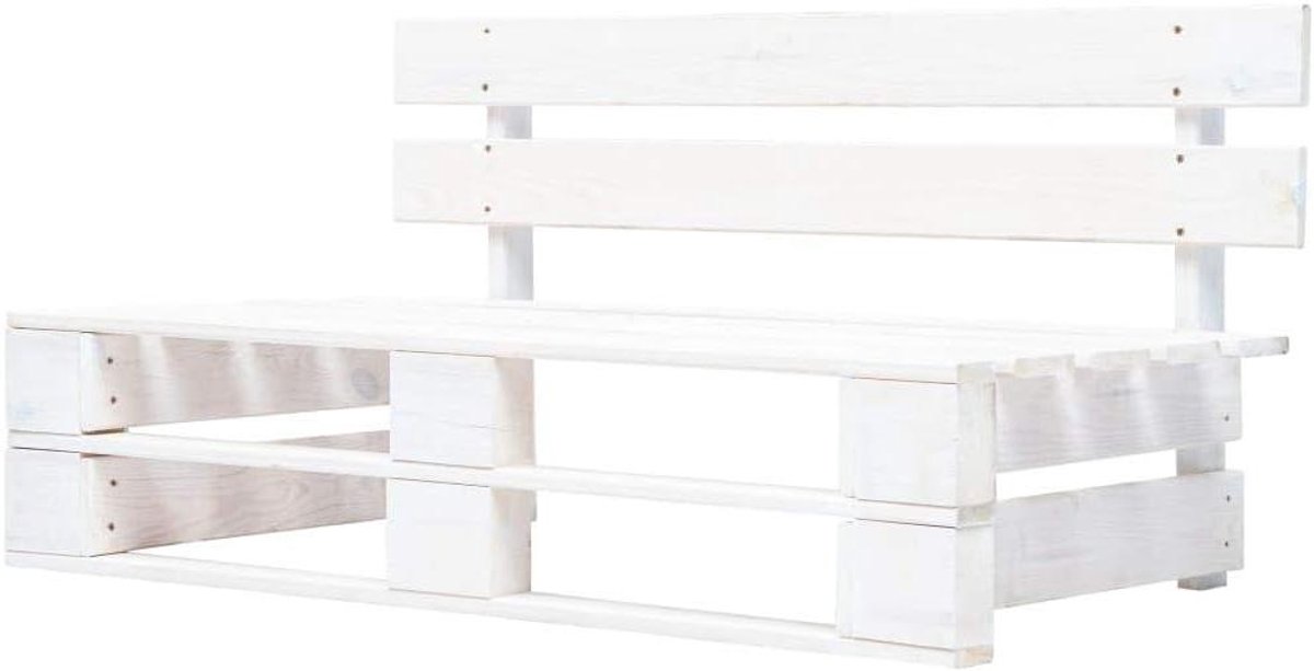 Balkonbank Houten Pallet - Tuinbank Terrasbank - Ontspannen Buiten Zitten - Robuuste Constructie - 110 x 255 cm - Wit