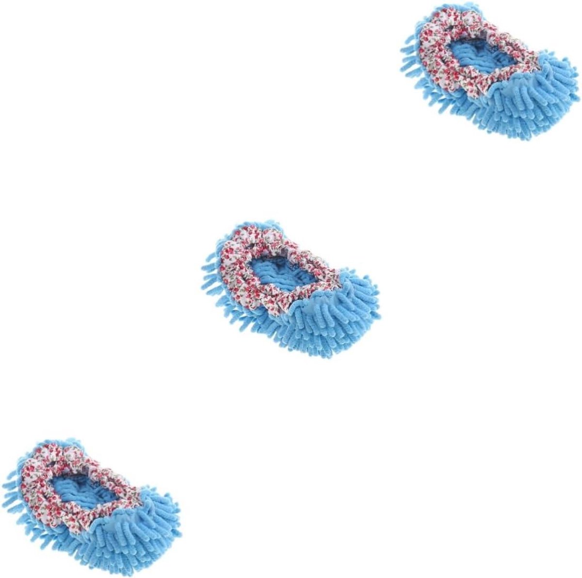 Mop Slippers - Dweil Schoenen - Vloer Schoonmaken - Wasbaar & Herbruikbaar - 3 Stuks - Blauw