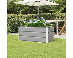 Plantenbak Metaal - Buitenbak Tuin - Terras Decoratie - Industriële Stijl - 100 x 50 x 45 cm - Lichtgrijs