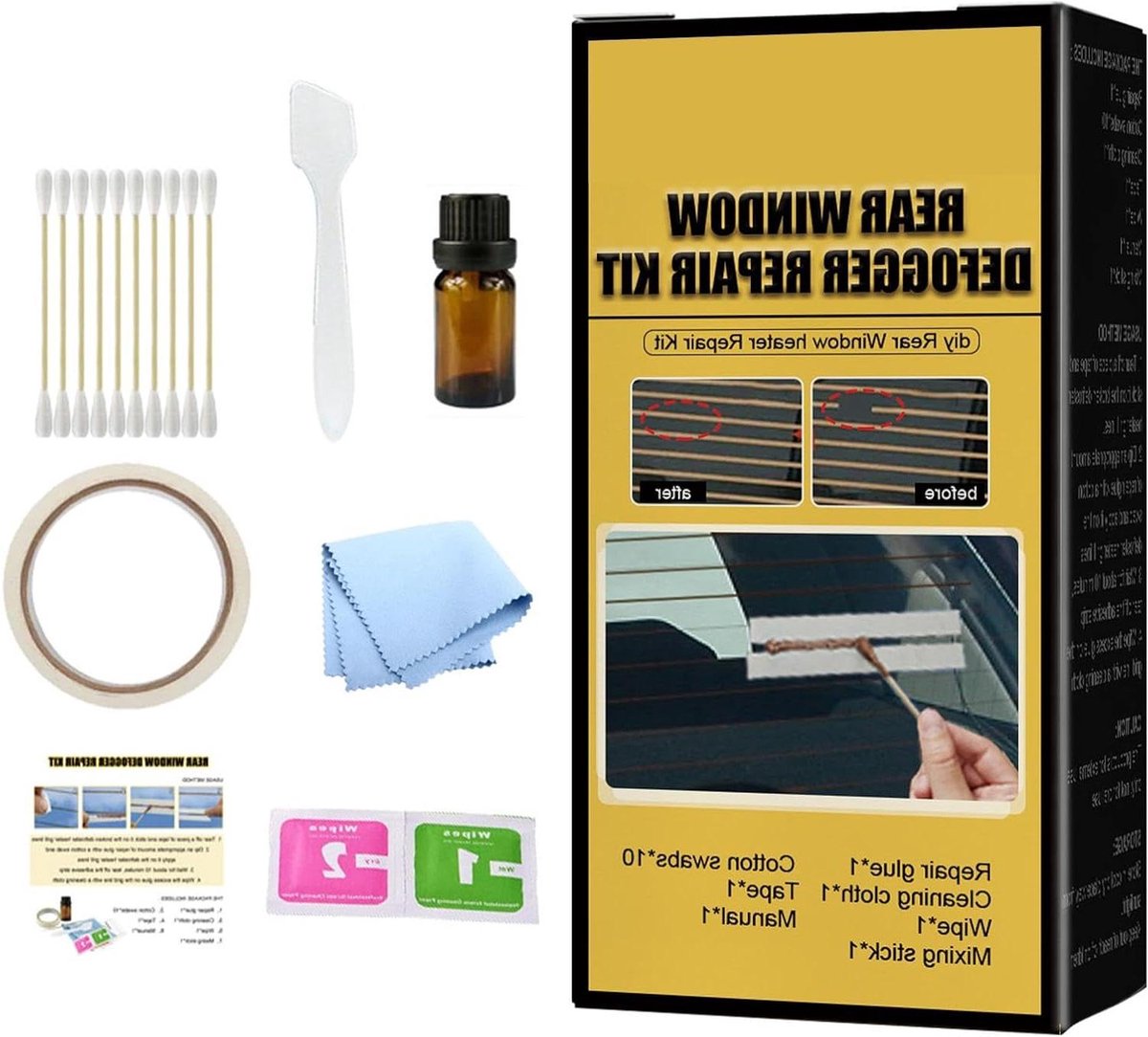 Reparatieset Ontdooier - Achterruit Reparatie - Auto Onderhoud - Speciaal Geleidend Materiaal - 26 Stuks - Zwart