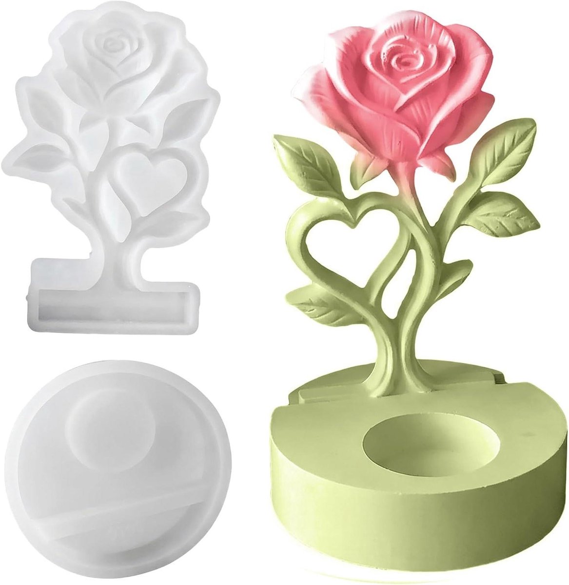 Siliconen gietvormen - Bloem mal - Decoratie maken - 3D roos ontwerp - 2 stuks - Transparant