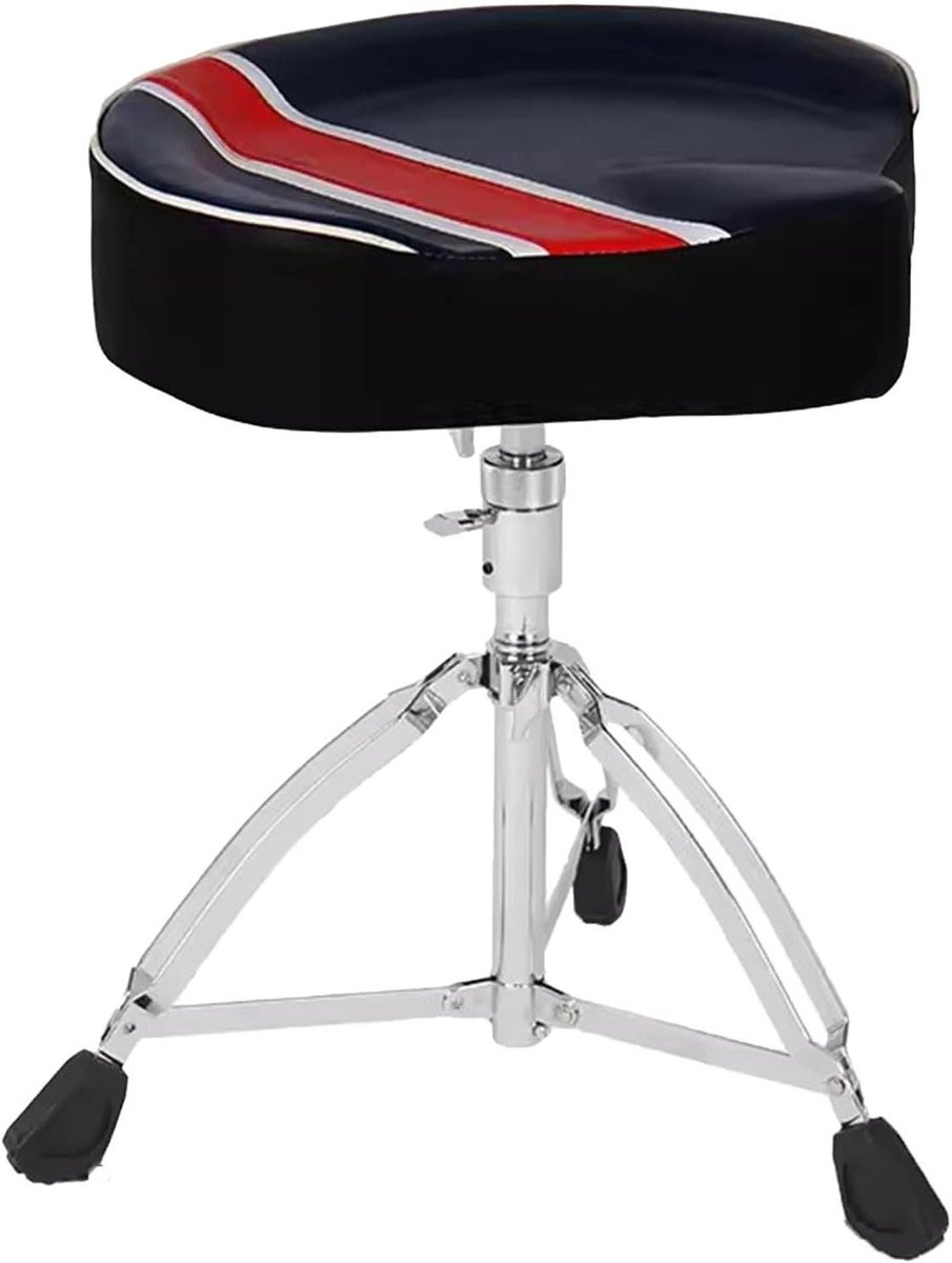 Drumkruk Opvouwbaar - Drumstoel Muzikant - Muziek Maken - Dubbel Gestut - 45-65 cm - Zwart