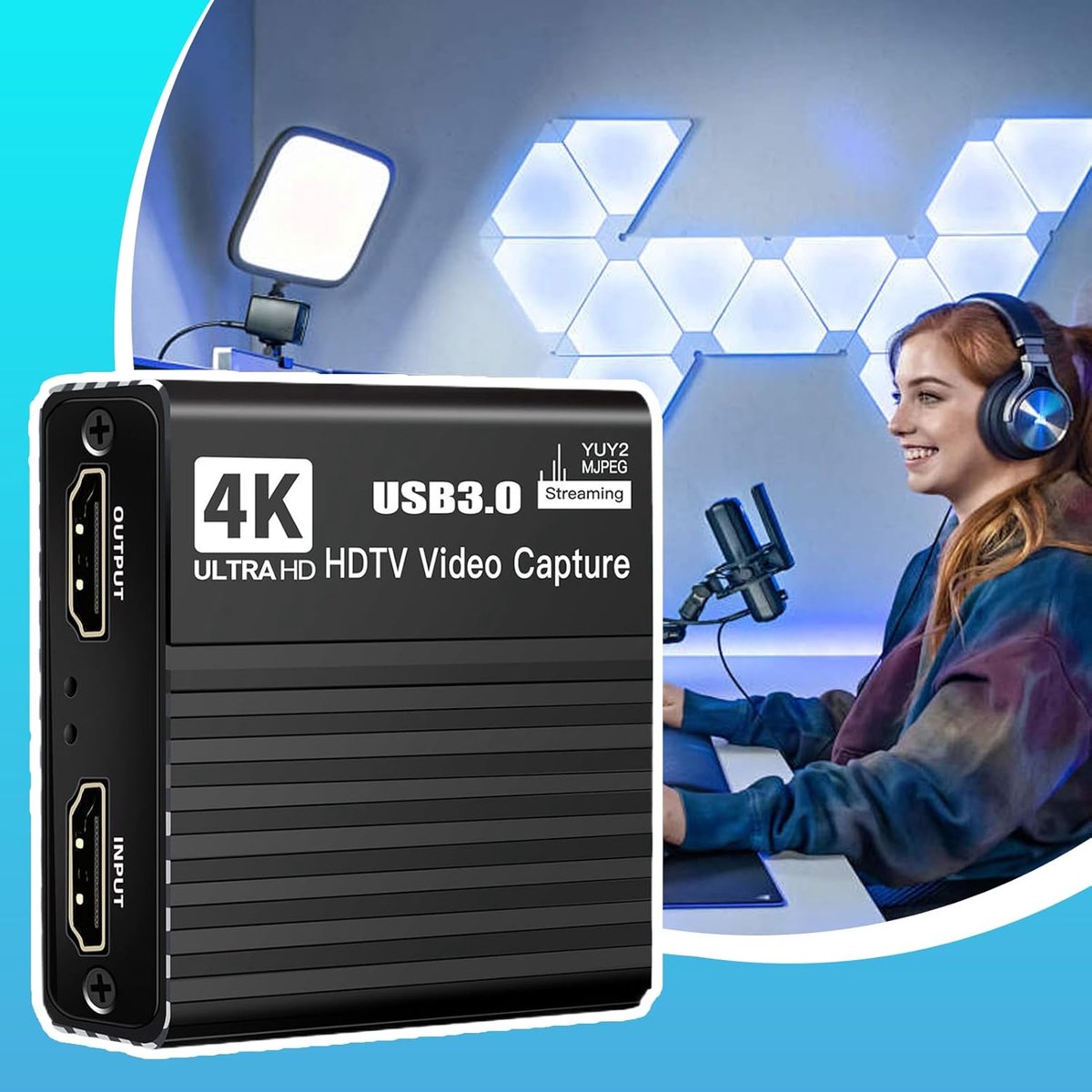Capture Card - Video Opnameapparaat - Streaming Live - Lage Latentie - 4K 60FPS - Zwart thumbnail 3