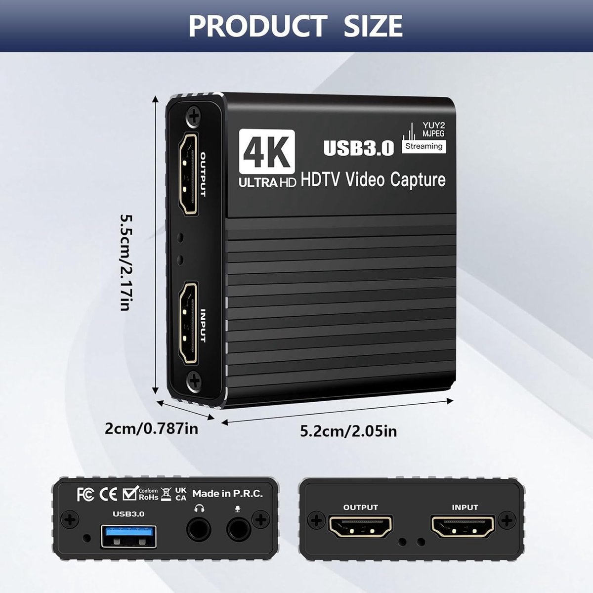 Capture Card - Video Opnameapparaat - Streaming Live - Lage Latentie - 4K 60FPS - Zwart thumbnail 5