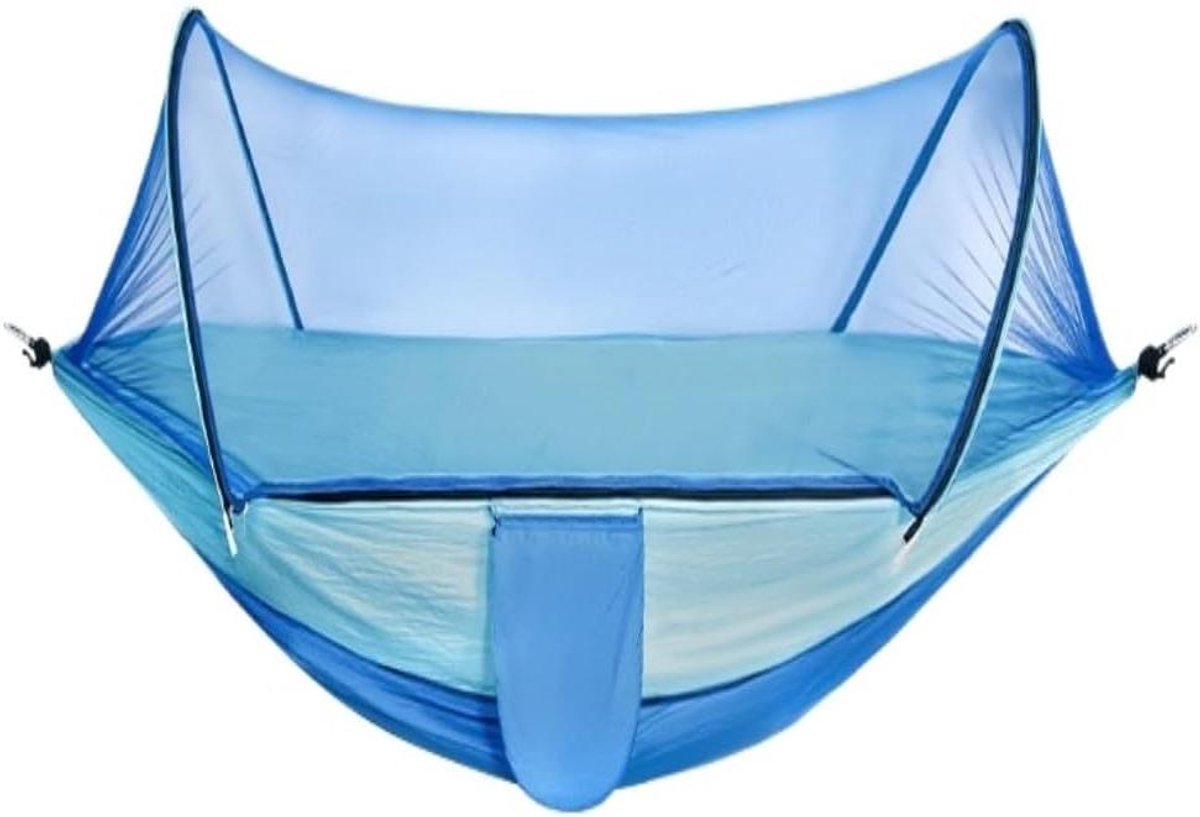 Draagbare Kampeerhangmat - Buiten Hangmat - Ontspannen Buiten - Met Mesh Ontwerp - 1-2 Personen - Blauw