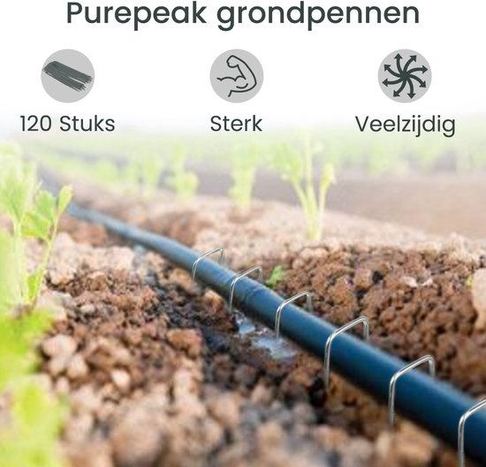 Purepeak Gronddoekpennen Set 120 Stuks - Worteldoekpennen - Grondpennen Worteldoek - 15 x 4 cm van Purepeak — afbeelding 2