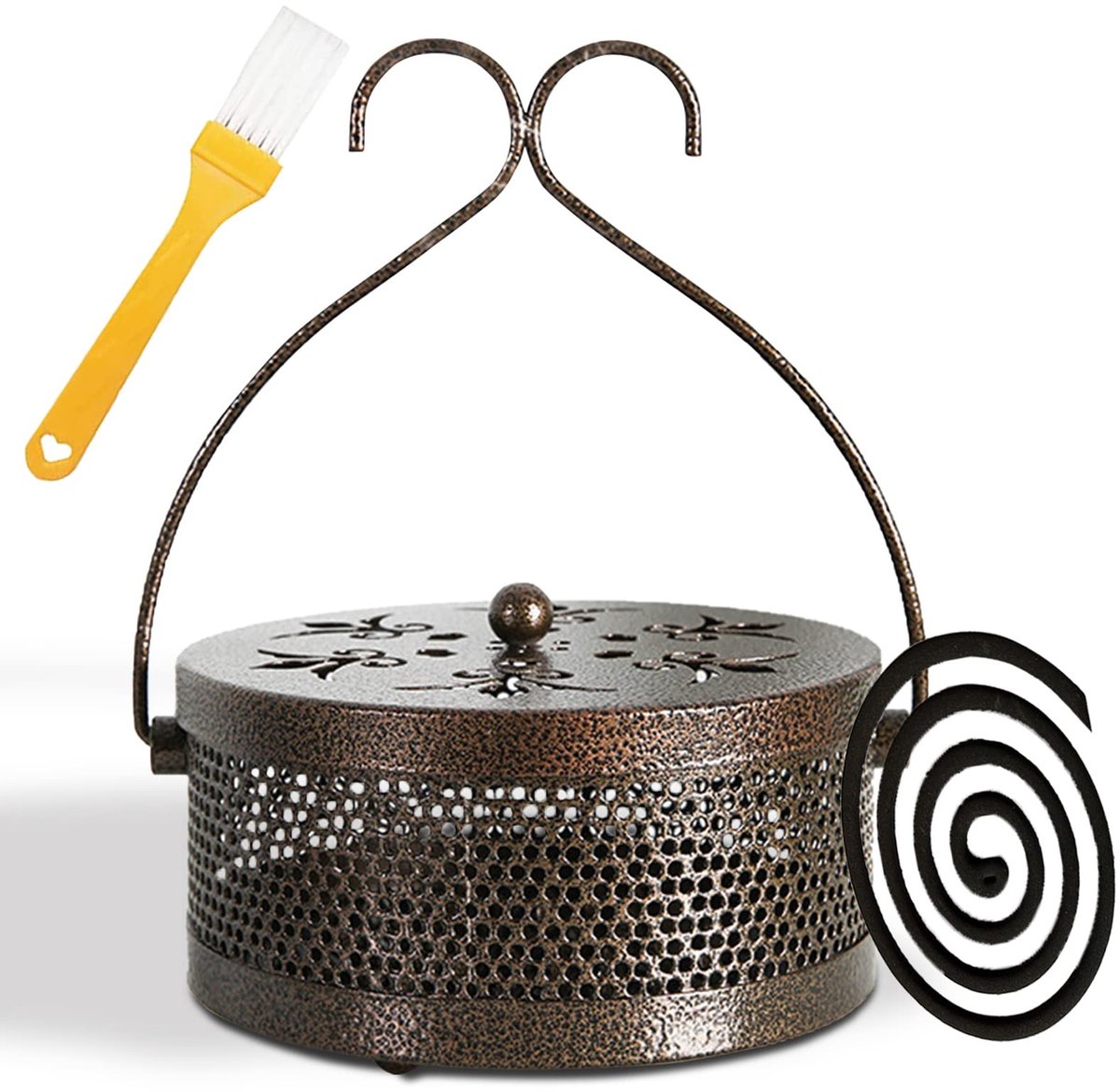 Dailygoody - Muggenspiraal houder - Decoratieve wierookbrander - Draagbaar en veilig - Zwa
