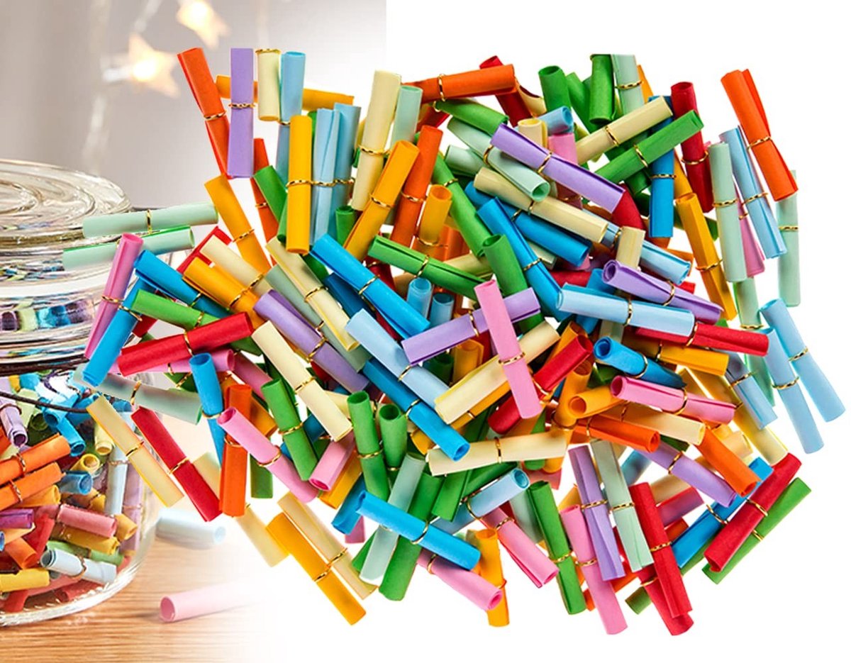 Dailygoody - Tombola - Kleurrijke losse briefjes - Doe-het-zelf - 120 stuks - Feestdecorat