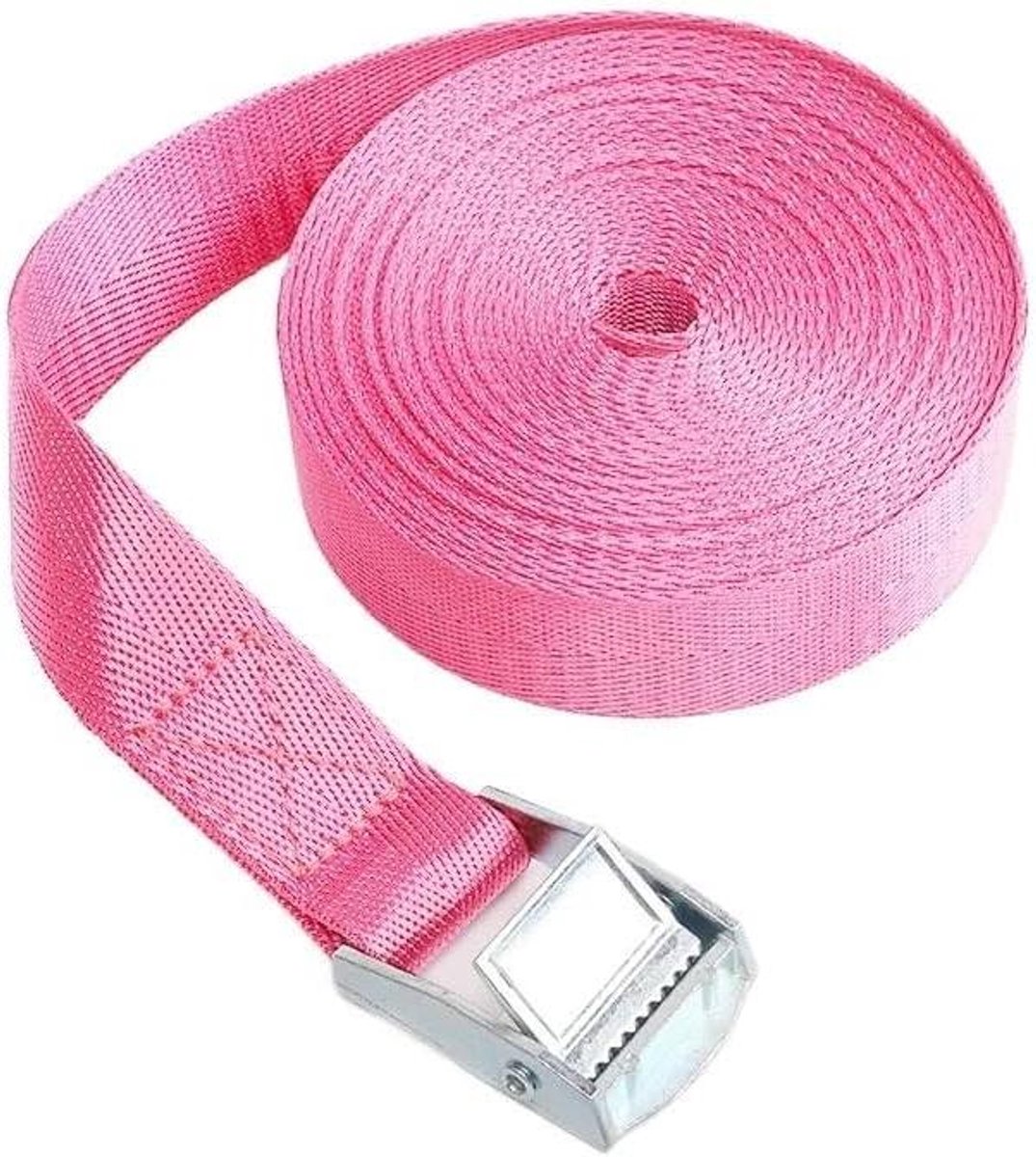 Spanbanden Ratelriemen - Zware Lading Zekering - Transport Zekeren - Heavy Duty Constructie - 25mm Breed 5 Meter - Roze