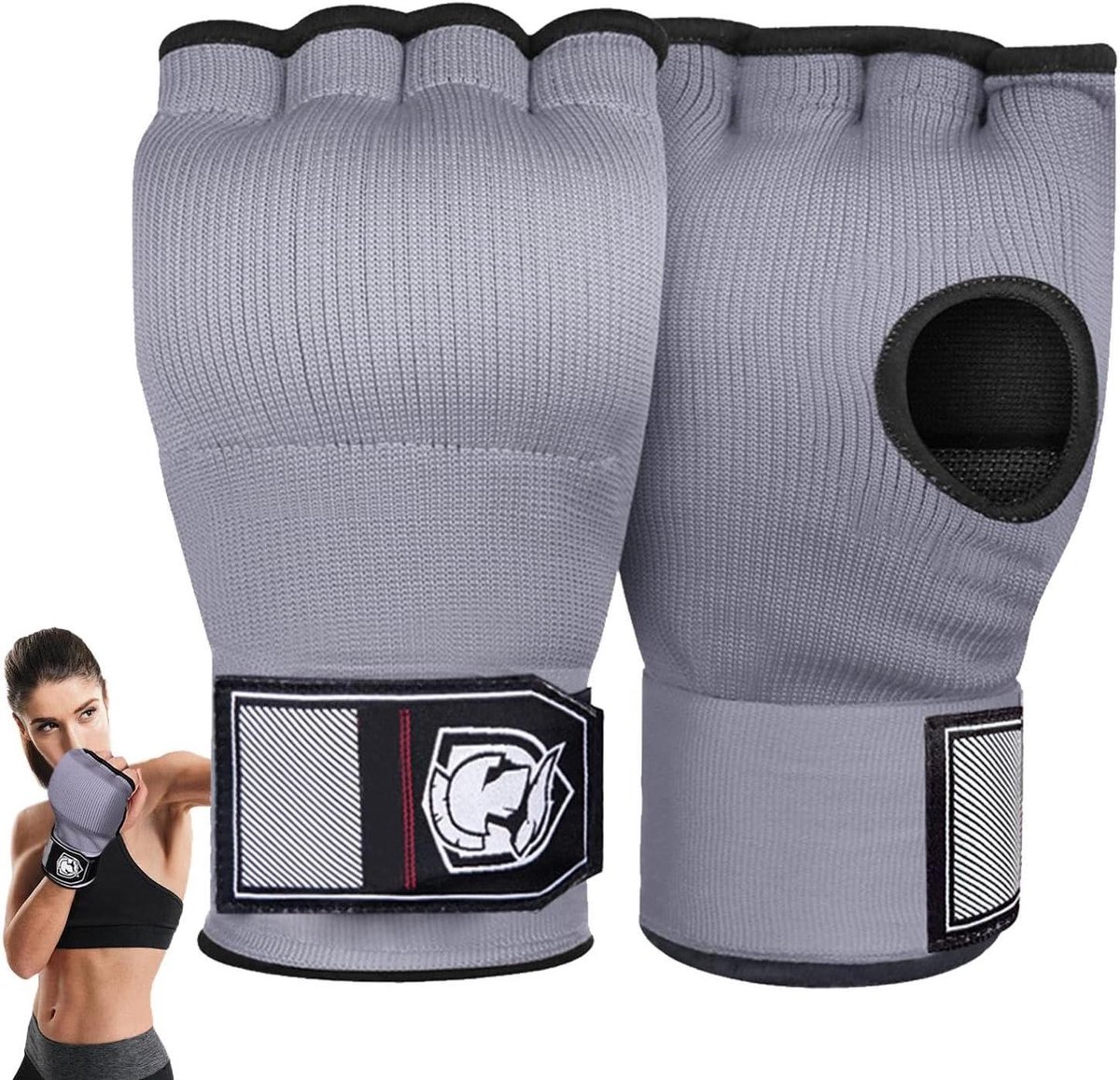 Handwraps voor boksen - Gel bokswanten - Vechtsport training - Schokabsorberende gel - 36 inch polsband - Grijs