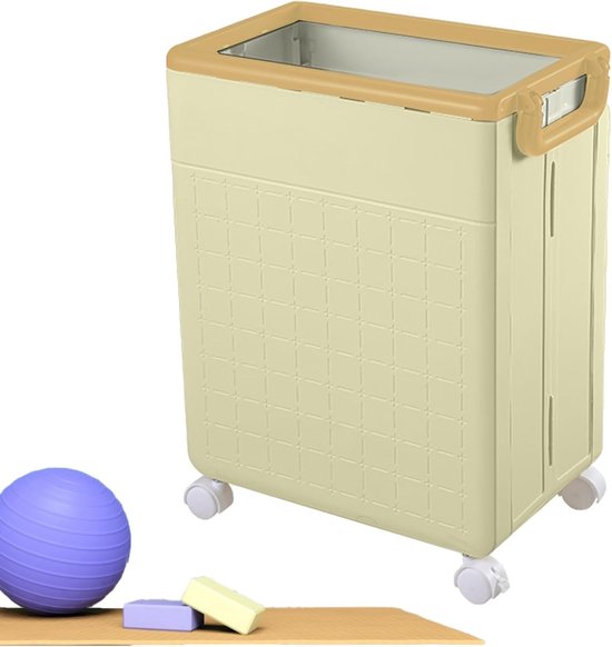 Opbergmand Yogamat - Fitness Organizer - Sportspullen Opbergen - Met Wielen - 52 cm Hoog - Lichtgroen — afbeelding 5