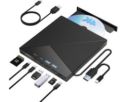 Externe Blu Ray Drive - Optische Station - Films en Data - 7-in-1 Multifunctioneel - 4K UHD - Zwart