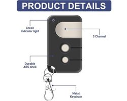 Afstandsbediening voor garagedeuropeners, geschikt voor Chamberlain MotorLift LiftMaster TX4RUNI, TX2REV, 84335EML, 84333E, 94333E, 4335EML 433,92 MHz. Afstandsbediening, geschikt voor MotorLift 500, 700, 1000.