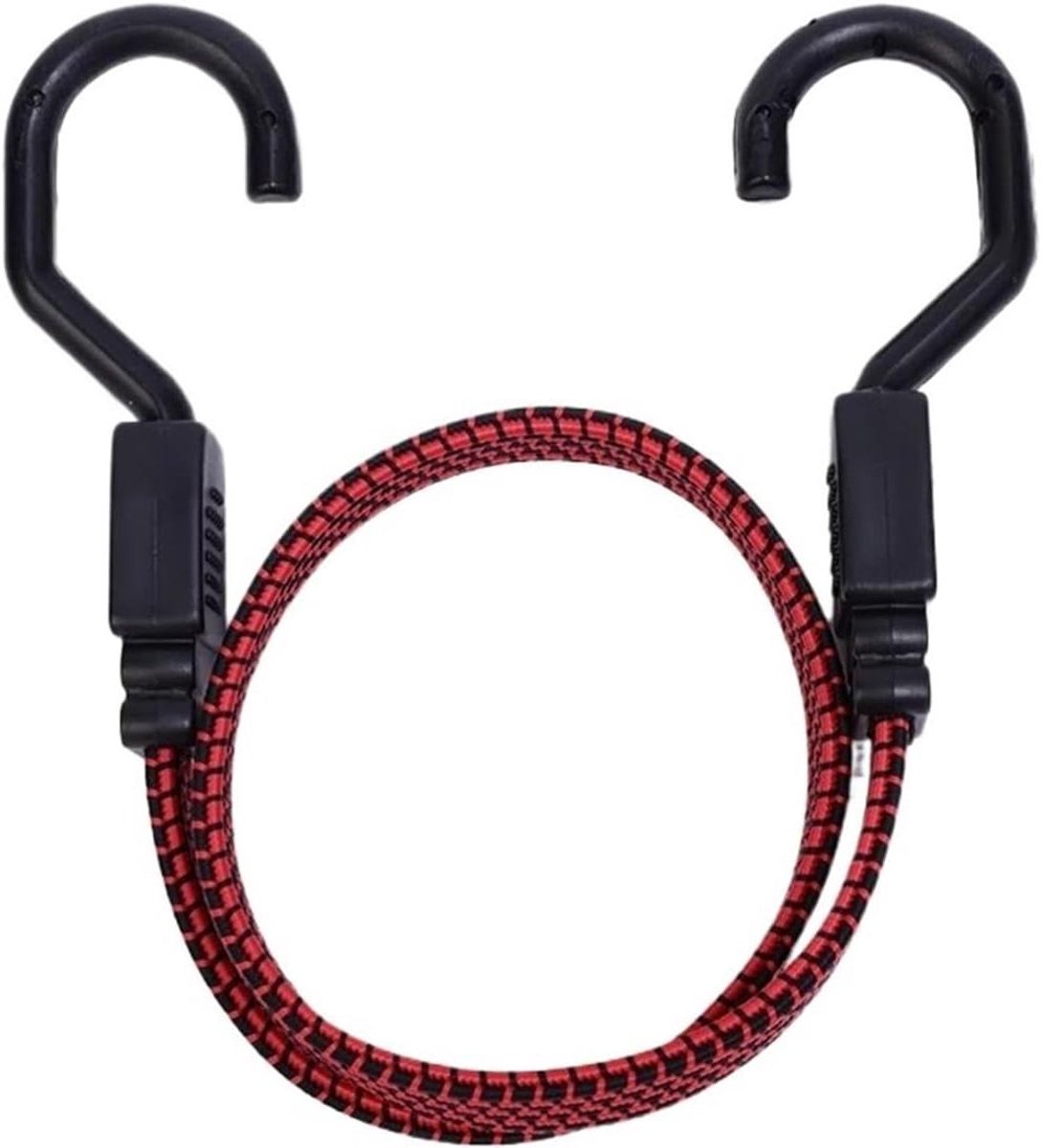 Zeildoek Elastisch Koord - Spanband Met Haken - Lading Vastzetten - Inclusief Haken - 60 cm - Zwart