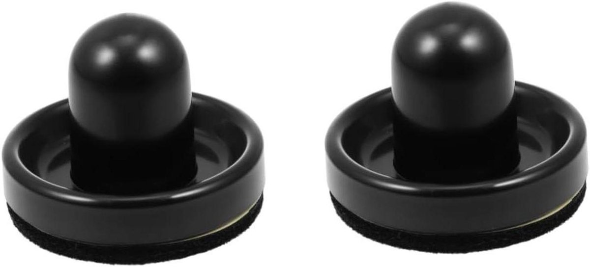 Airhockey Pushers - Spel Accessoires - Spelplezier Thuis - Ergonomisch Ontwerp - 7.5cm Set - Zwart