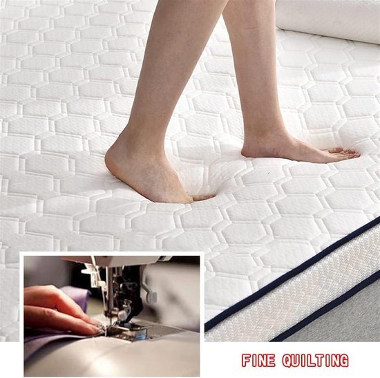 Japanse futonmatras - Vloerbed matras - Comfortabel slapen - Opvouwbaar ontwerp - 315 x 190 cm - Wit — afbeelding 5