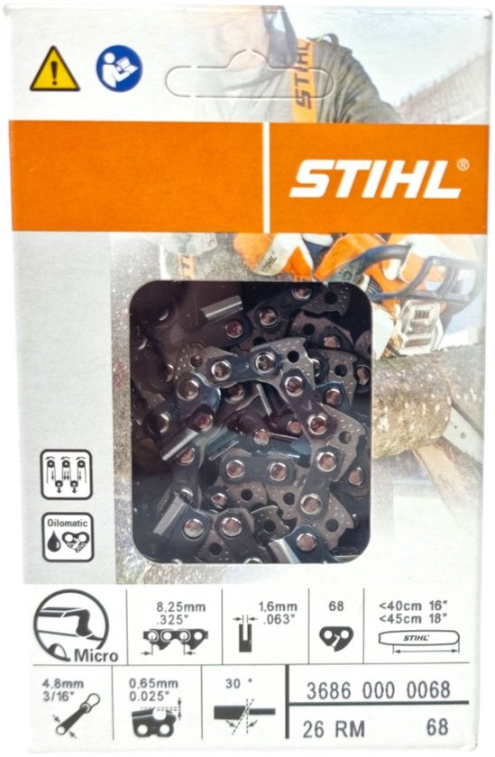 Stihl .325" Rapid Micro (RM) zaagketting 45 cm .325" 1,6 mm 68 TG ( 36860000068 ) — afbeelding 2