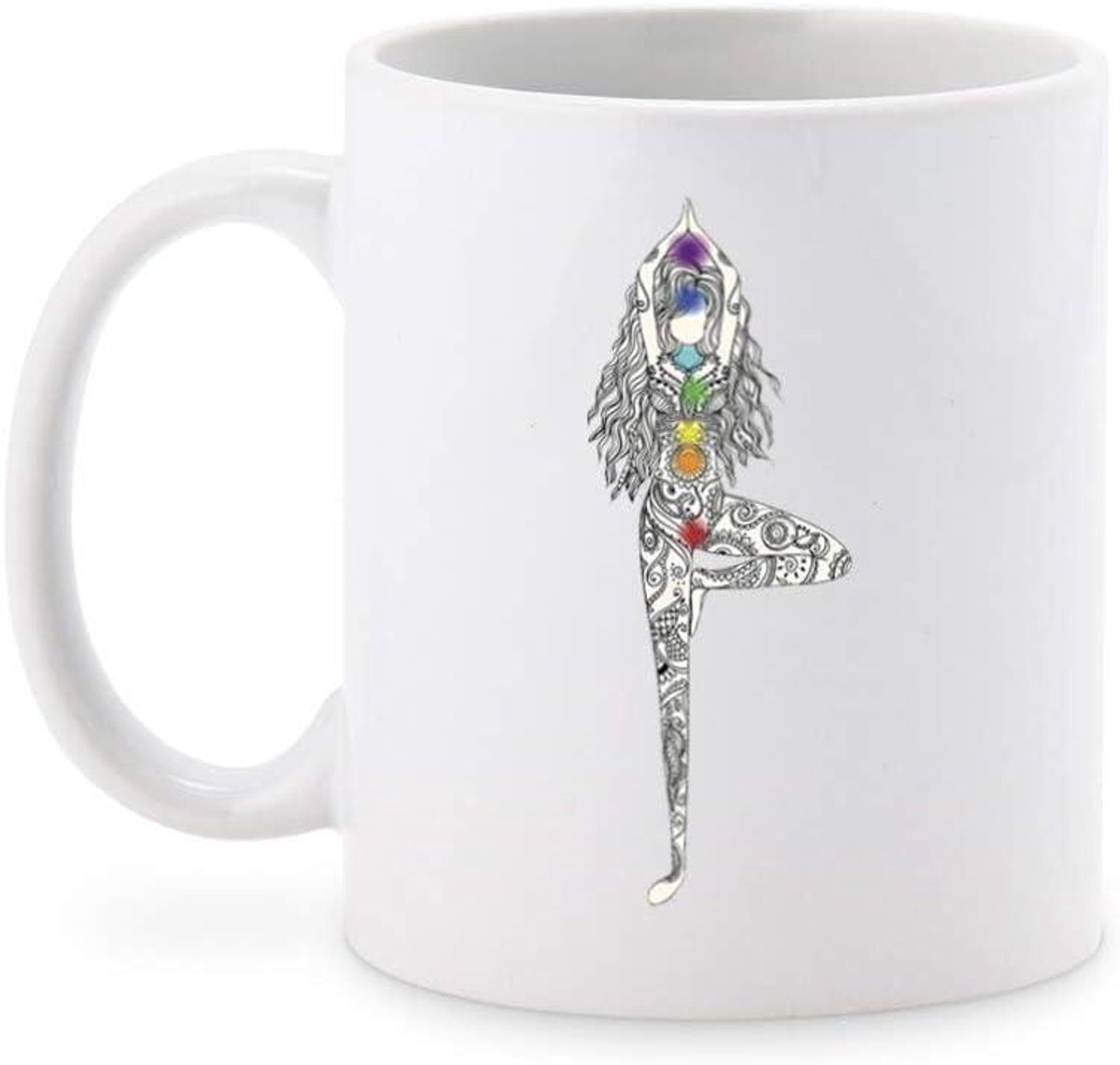 Yogi Mok - Thee Kop - Koffie Drinken - Dubbelzijdig Ontwerp - 11 Ounce - Wit