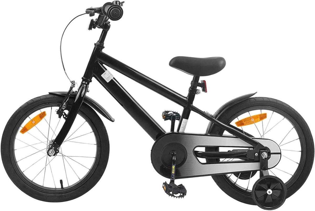 Kinderfiets sfiets sfiets Veilig Fietsen Stevig Stalen Frame 16 inch Zwart