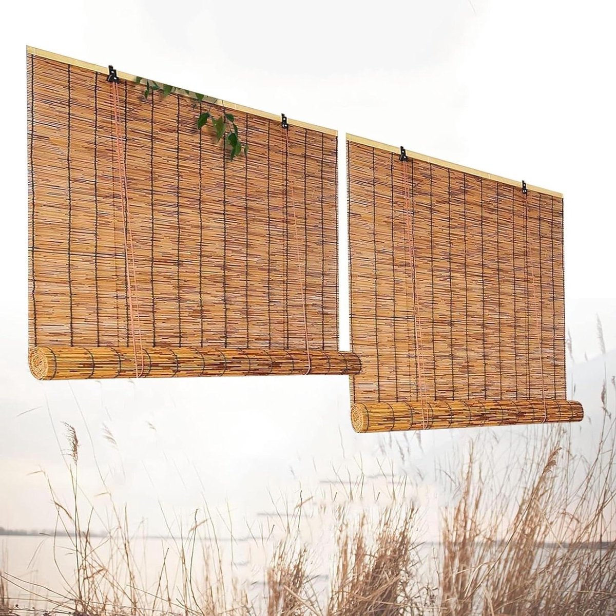 Bamboe Rolgordijn - Lamellen Gordijn - Zonwering Ramen - Natuurlijke Riet - 200 x 150 cm - Natuurlijk